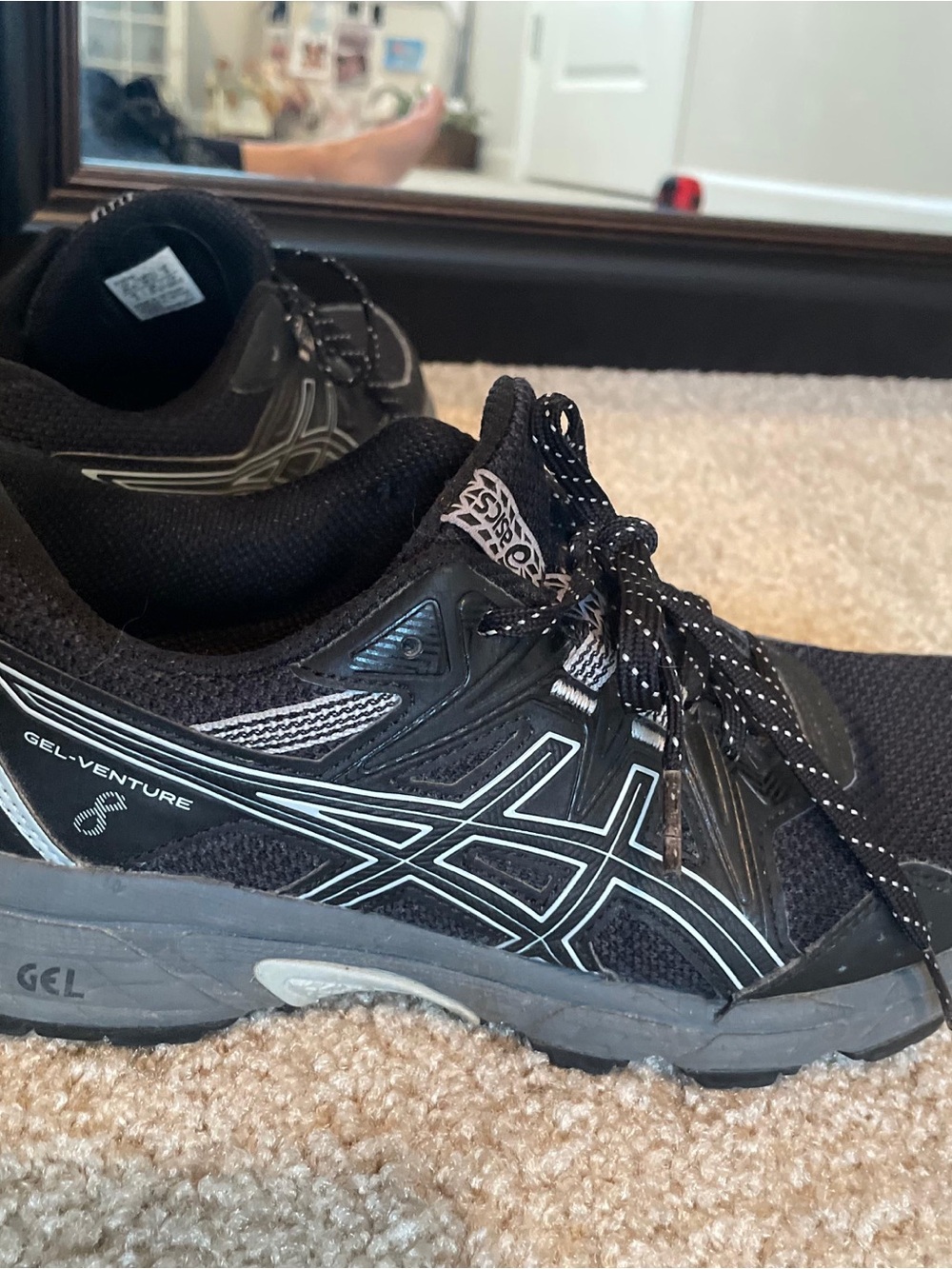 Asics Gel-Venture Black and Gray Women's Athletic Shoes